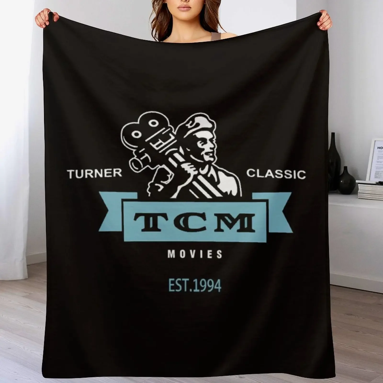 Retro Vintage Turner Classic Movies Throw Blanket Cozy Napping Blanket Gift for Mom Dad