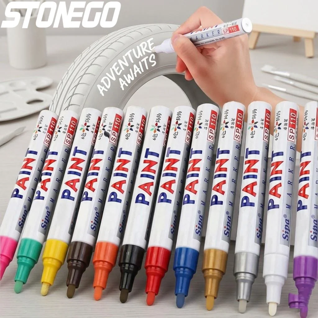 

Набор из 12 белых маркеров с тонким наконечником, перманентные, для рисования, творчества, школы, офиса, граффити