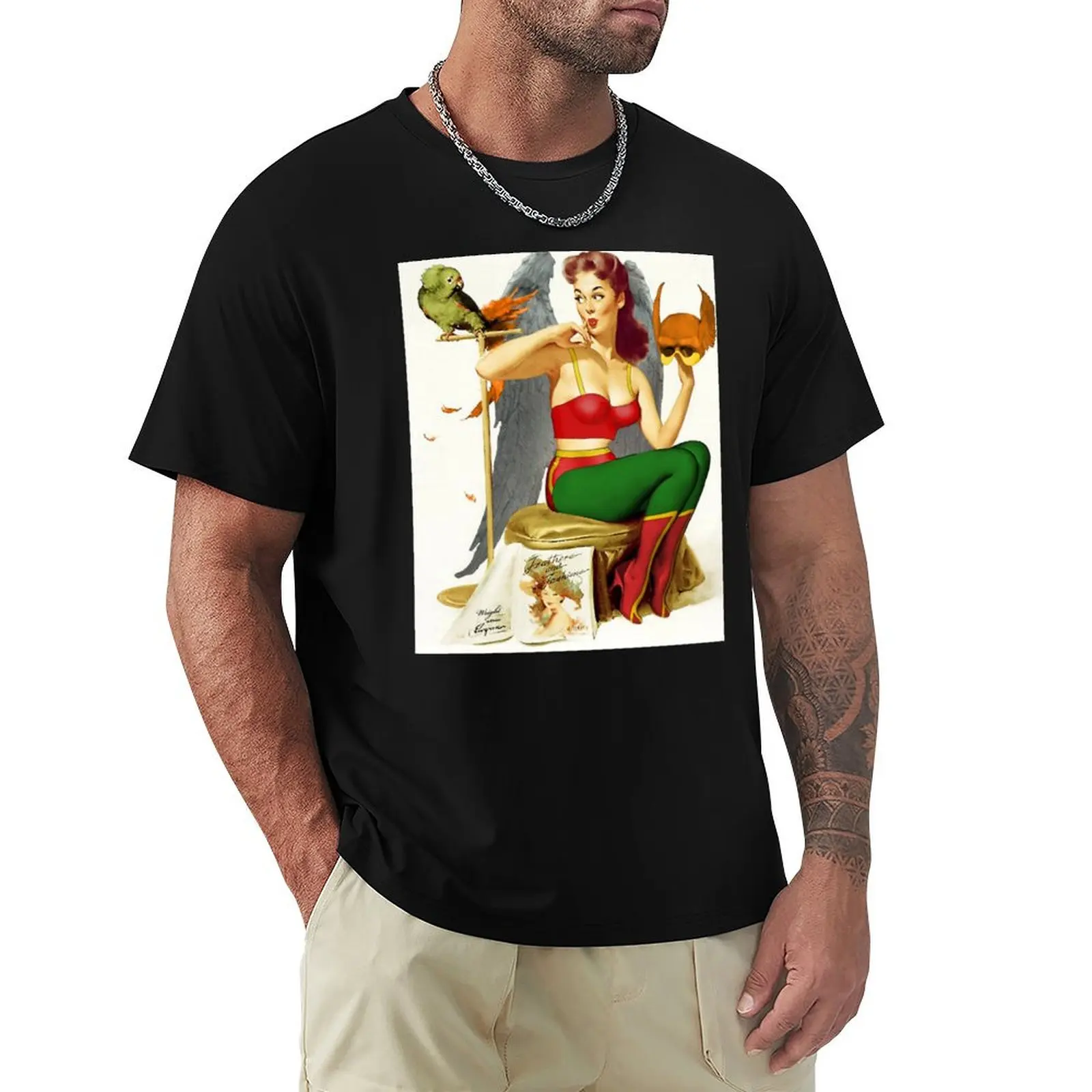Camiseta Hawkgirl Pin-Up 01, estilo urbano, informal, de manga corta