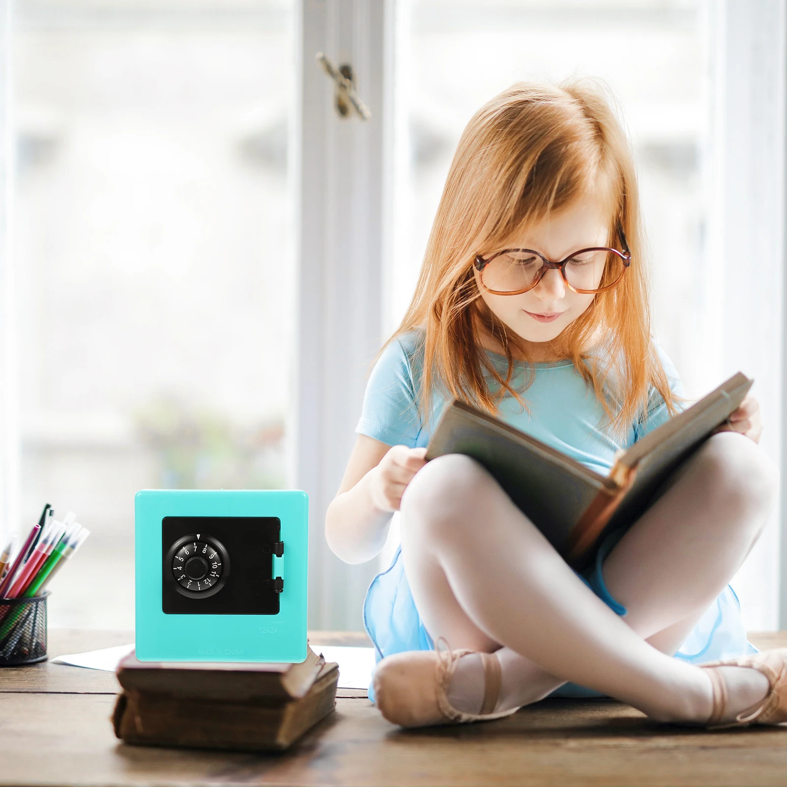 صندوق قوي صغير بكلمة مرور للأطفال، آمن للأطفال، قفل أموال صغير، رمز تخزين، صندوق نقود، حافظة توفير بلاستيكية #5