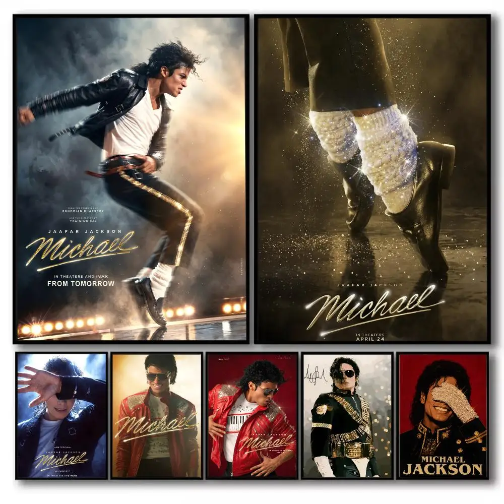 Singer M-Michael J-Jackson Poster Stickers Self-Adhesive Painting Mural Decor Wall Decals For Bedroom Living Room Home HD Gift
