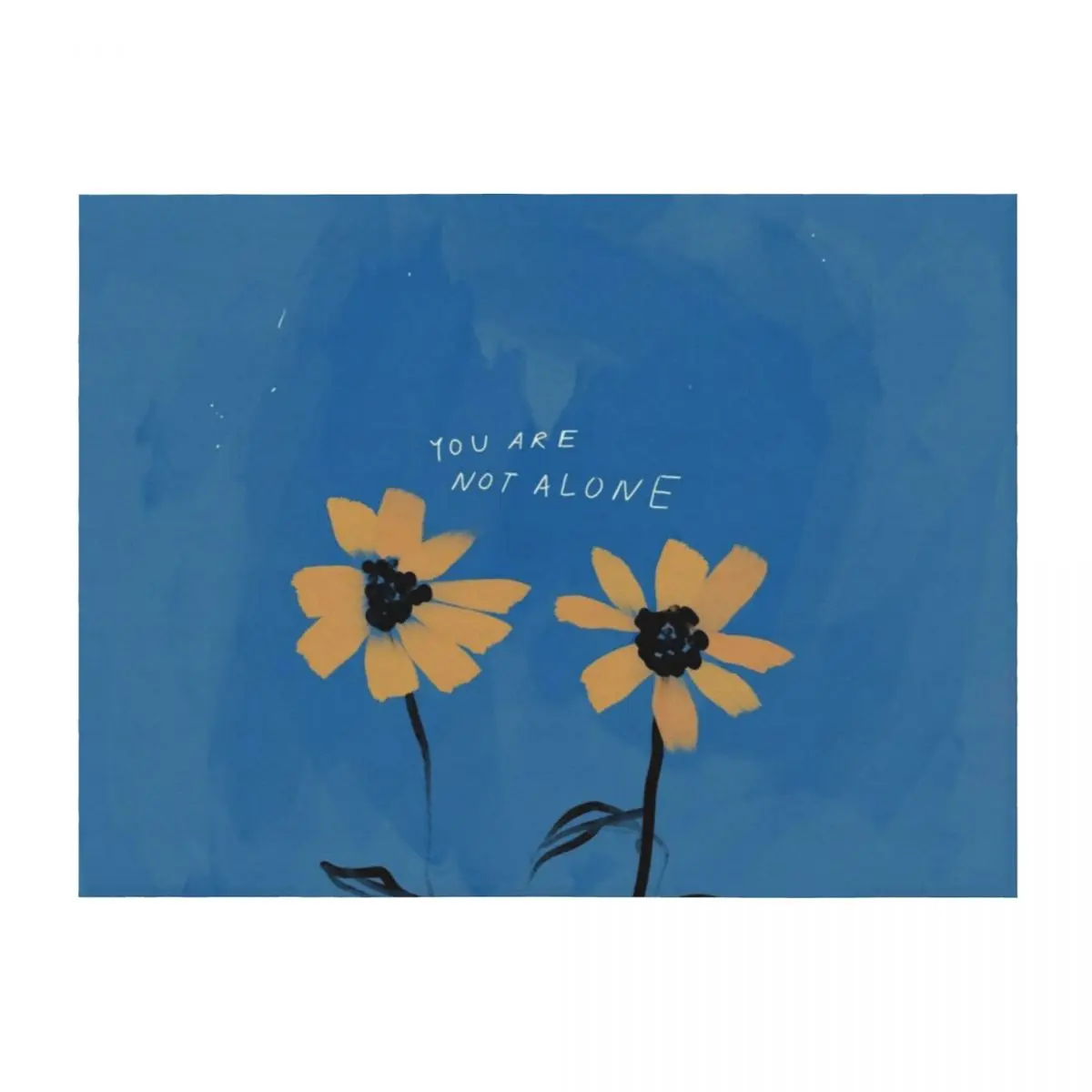 

You Are Not Alone - Friendship Flowers - Daisy Inspired - Blue Happy, Positive Aesthetic0 Throw Blanket Comforter Blankets