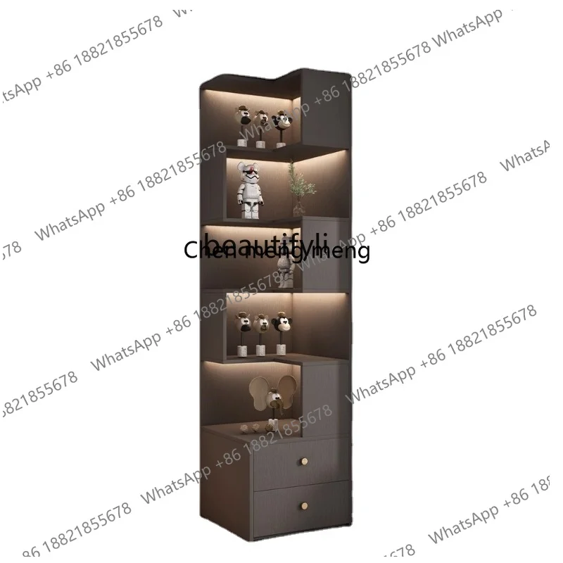 Household Living Room Corner Corner Triangle Showcase Light Luxury Bedroom Corner Bookcase with Lock cabinet