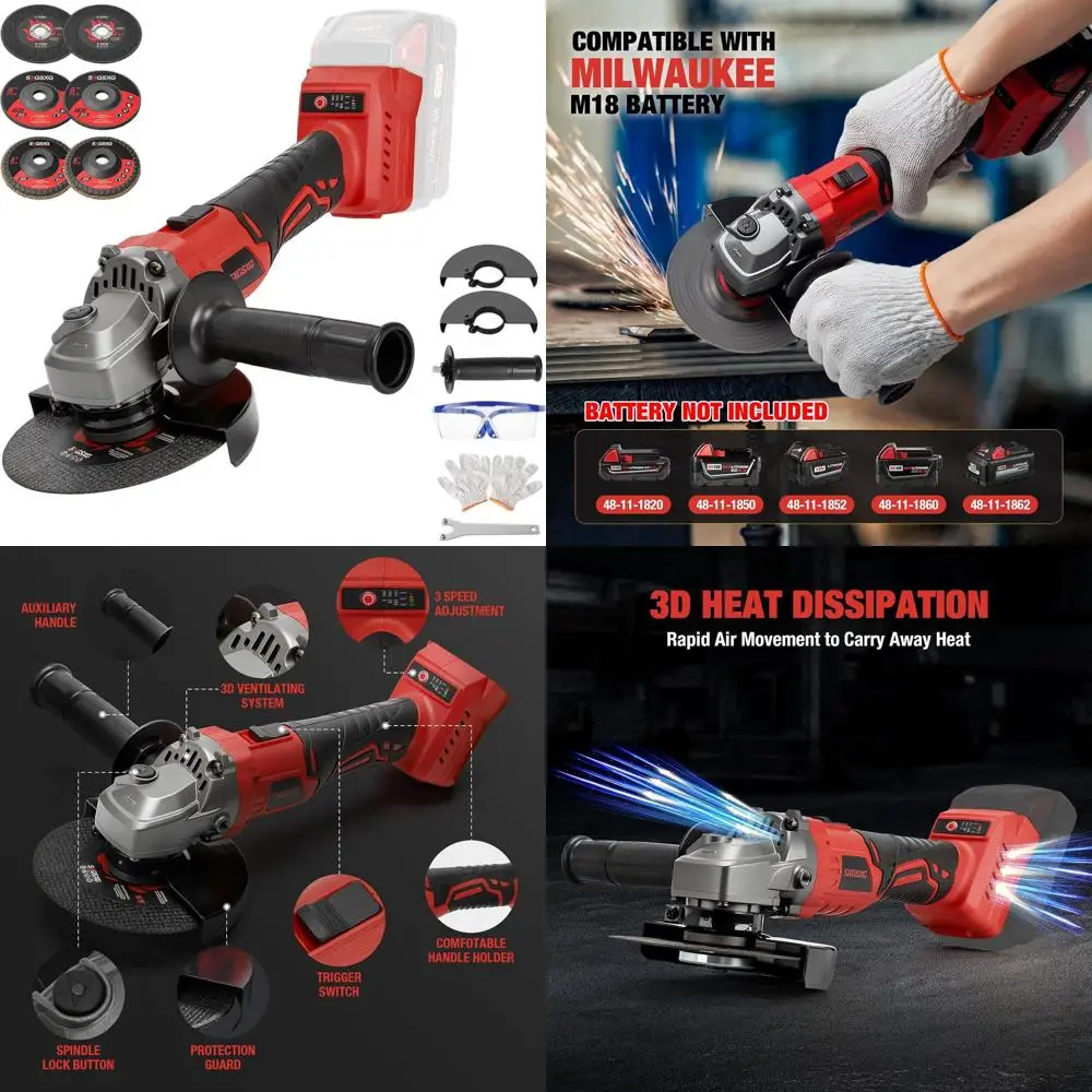 

M18 18V Cordless Angle Grinder, 4-1/2 Brushless Variable Speed Grinder for Cutting, Grinding, and Polishing (Battery Not Include