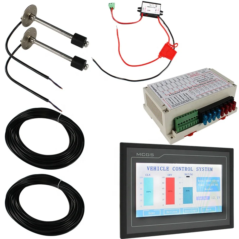 TYTXRV DC12V 30A 8 Gang RV Control Panel With Power Supply 8 Gang Controller Liquid Level Sensor For Car Truck Boat UTV RV