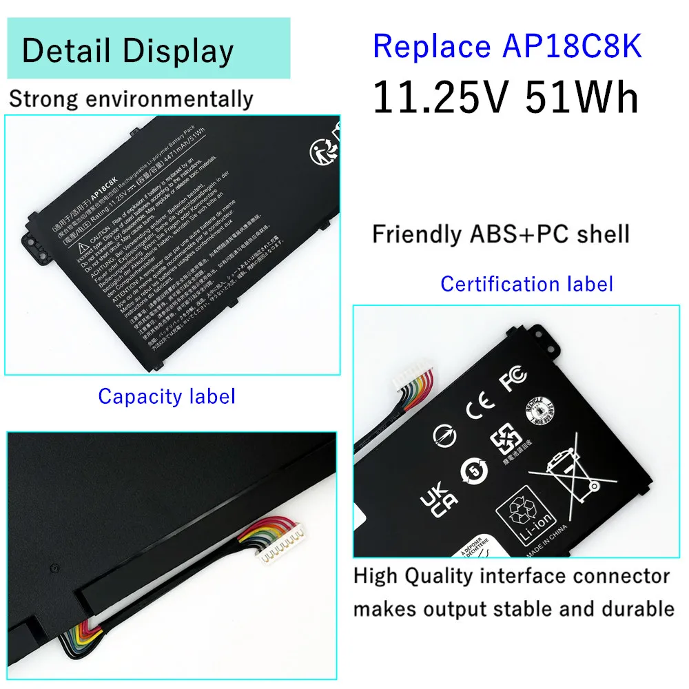 AP18C8K Laptop battery For Acer Aspire 5 A514-52 A514-52-58U3 for Swift 3 SF314-42-R27B SF314-42-R4XJ SF314-57G SF314-58G