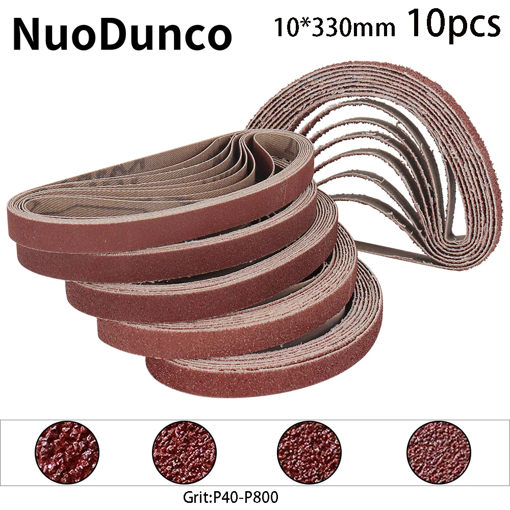 

NuoDunco10*330mm Abrasive Sanding Belt air Belt Sander Accessories Polishing Belt for Grinding Metal Wood Knives 10pcs Set