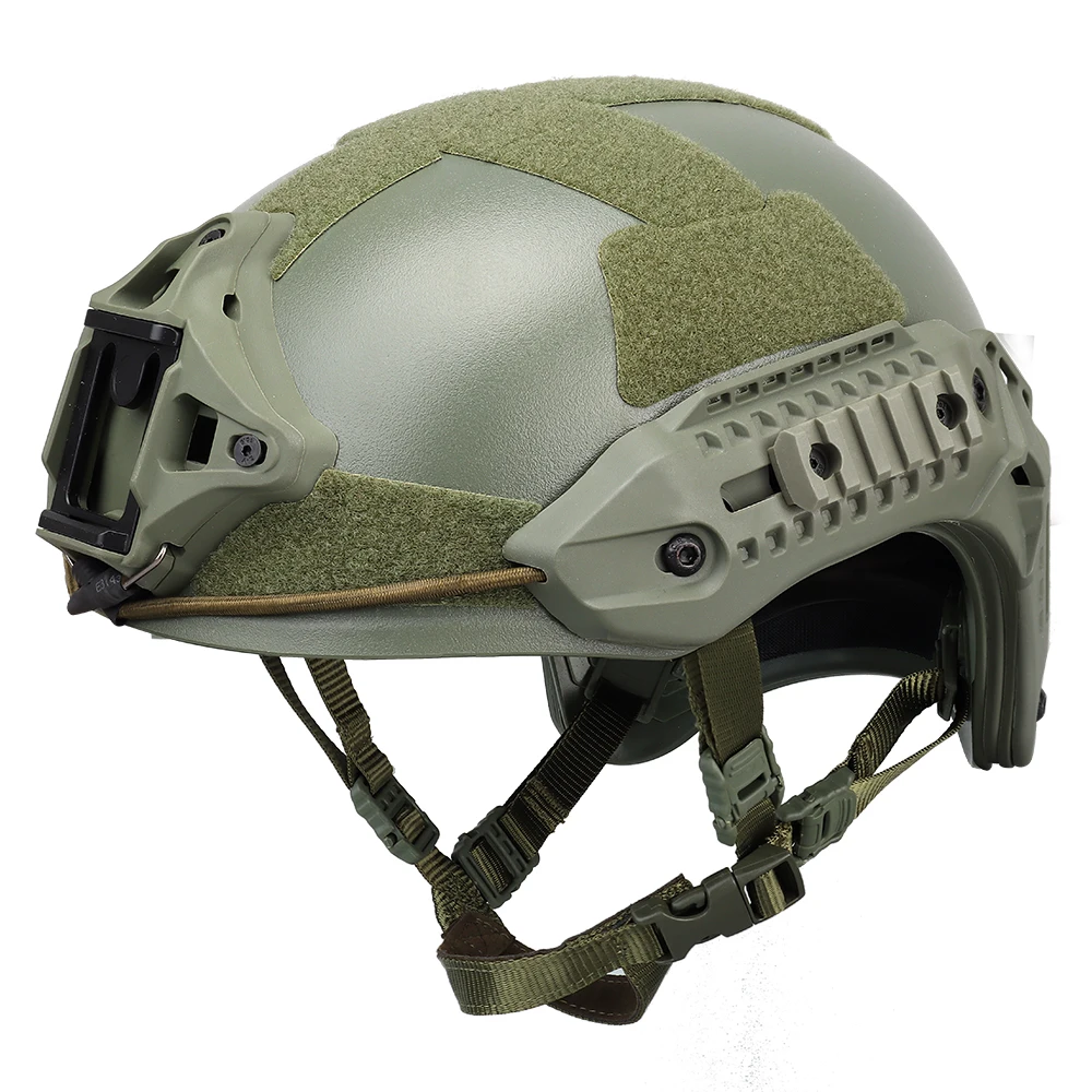 Wosport MK Tactical Helmet ABS Nylon EVA Padding Quick Release Buckle Adjustable Strap Velcro Panels Rail 52-66cm Airsoft Gear