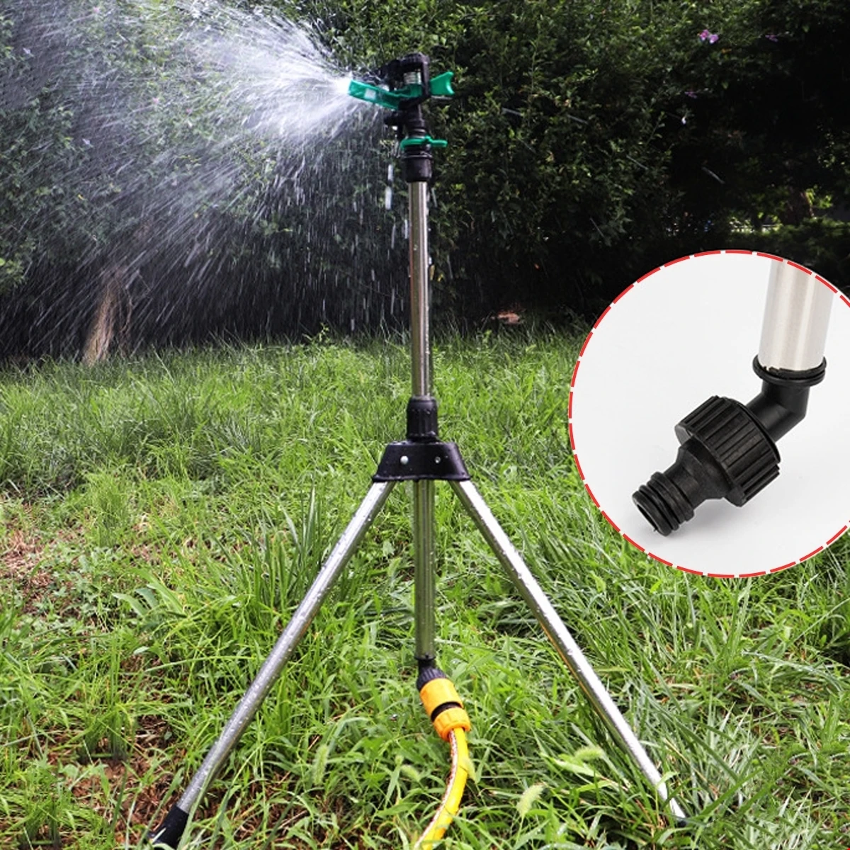 

1Pc Stainless Steel Triangular Bracket 1/2" Female Thread Interface 360 Degree Automatic Sprinkler Holder with 16mm Nipple Joint