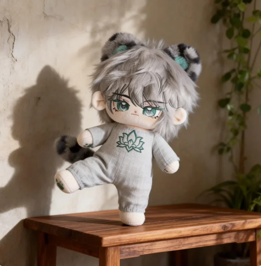 

20cm Genshin Impact Alhaitham Plush Doll Toy Cute Handsome Cosplay With Skeleton Body Dress Up Clothes Stuffed Xmas Gift