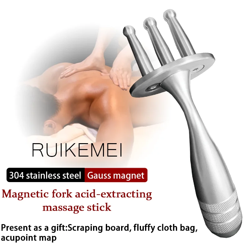 

Lymphatic Acid Drainage Magnetotherapy Pen Fork Curved handle Magnetotherapy Acid Pen Meridian Point Magnetic Massage Stick