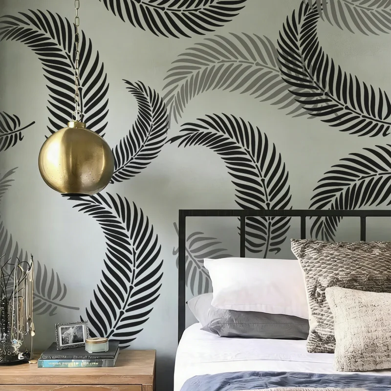 Large Wall Stencil Reusable Decorative for Painting Plastic Templates For Wall Paint Pattern Summer Tropical Jungle Home Decor