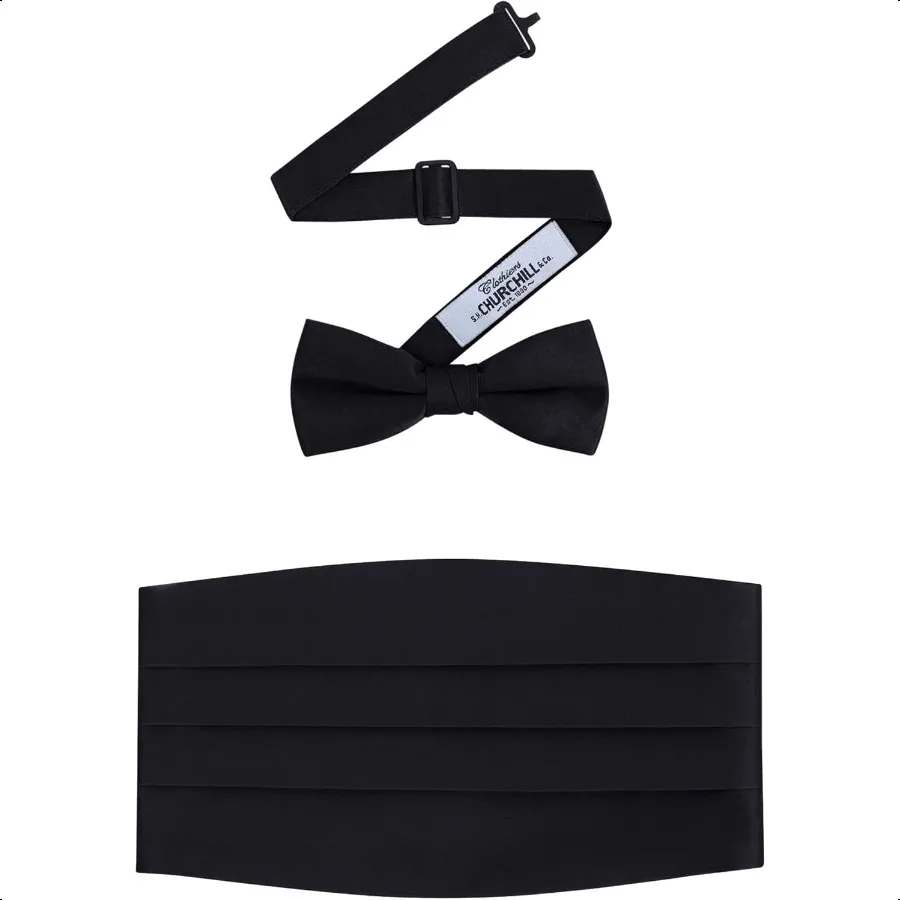 

S.H. Churchill and Co. Men's Formal Satin Bowtie and Cummerbund Set