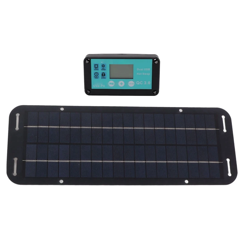 20W 12V Solar Panel Kit Solar Trickle Charger USB Power Portable Cell Phone Outdoor Waterproof Power Bank