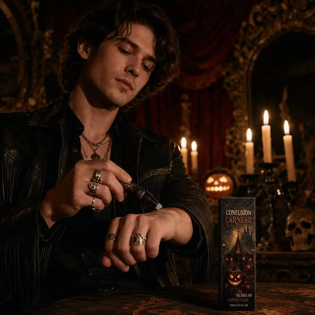 Halloween Gothic Cake Fragrance Rollerball Oil-Based Formula for Horror Enthusiasts, Gothic Style Lovers Long-Lasting Fragrance