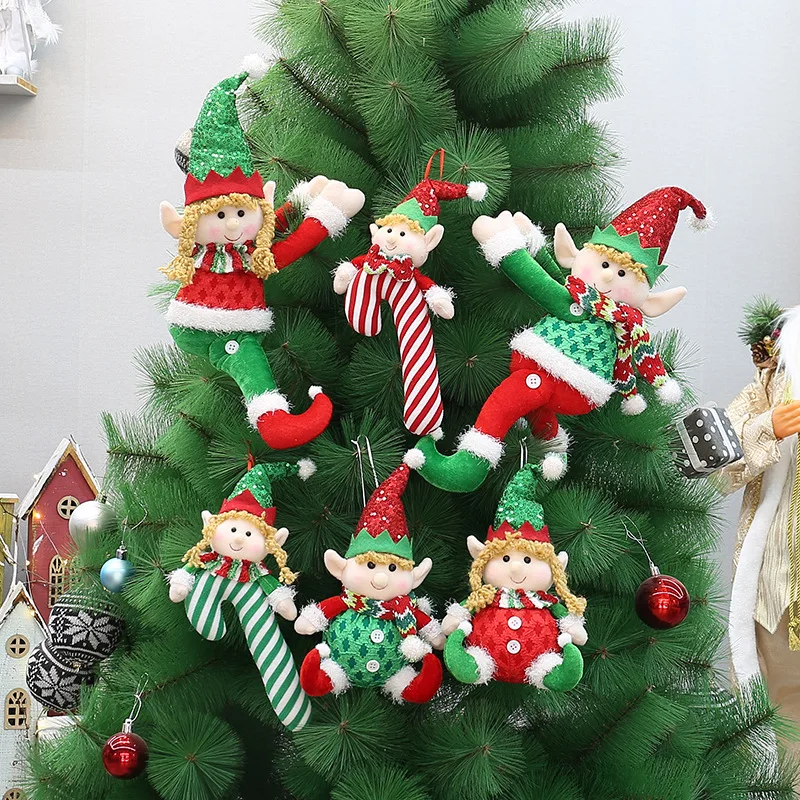 

Christmas fabric elf pendant Christmas tree doll pendant tree hugging curtain hugging Thanksgiving tree family decoration