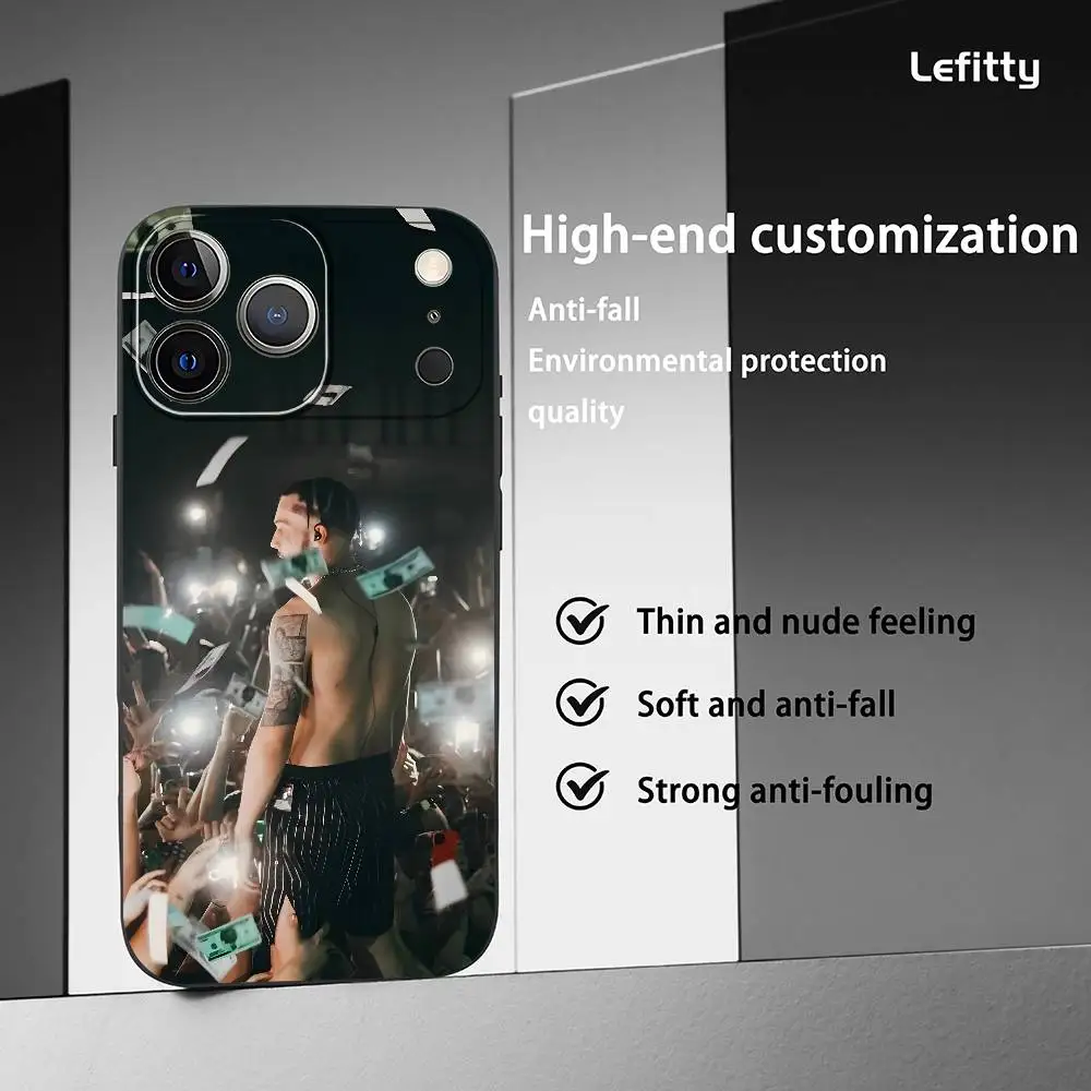 Rapper Zanger J-jc Reyes Telefoon Case Voor IPhone 17 16 15 14 13 12 11 Pro Max Plus mini Zwart Frosted Soft Shell Funda