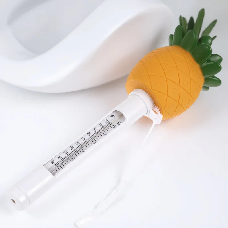 

Floating Swimming Pool Thermometer Pineapple Floating Plastic Pool Thermometer Waterproof Accurate Temperature Scale for Bath