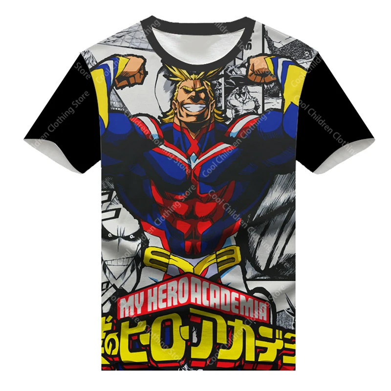 My Hero Academia Summer Boys Girls  Short Sleeve Clothing for Tee Cute casual fashion Parent Child Clothing Short Sleeve T-shirt