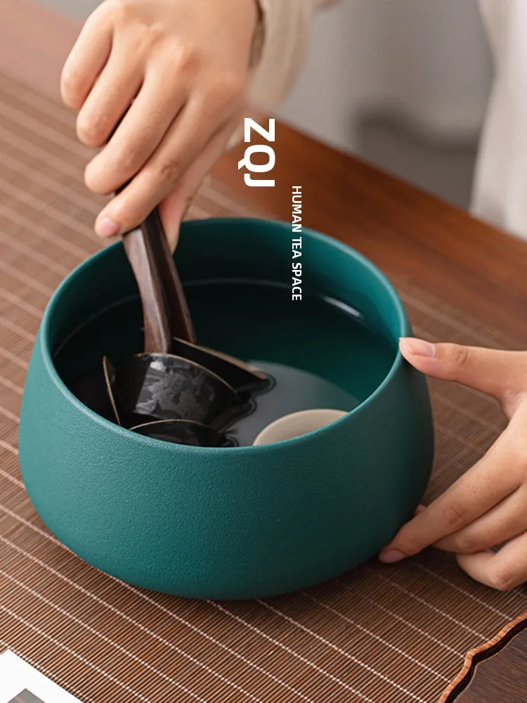 

Large Capaci Tea Waing Storage Jar Chinese Sle Handmade Tea Wastebasket Home Use Tea Brewing Basin by Purple Spring