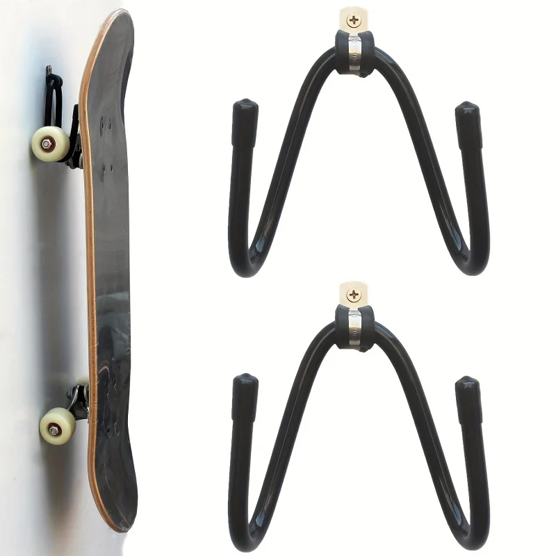 2 Pieces Longboard Skateboard Wall Mount,Metal Bracket