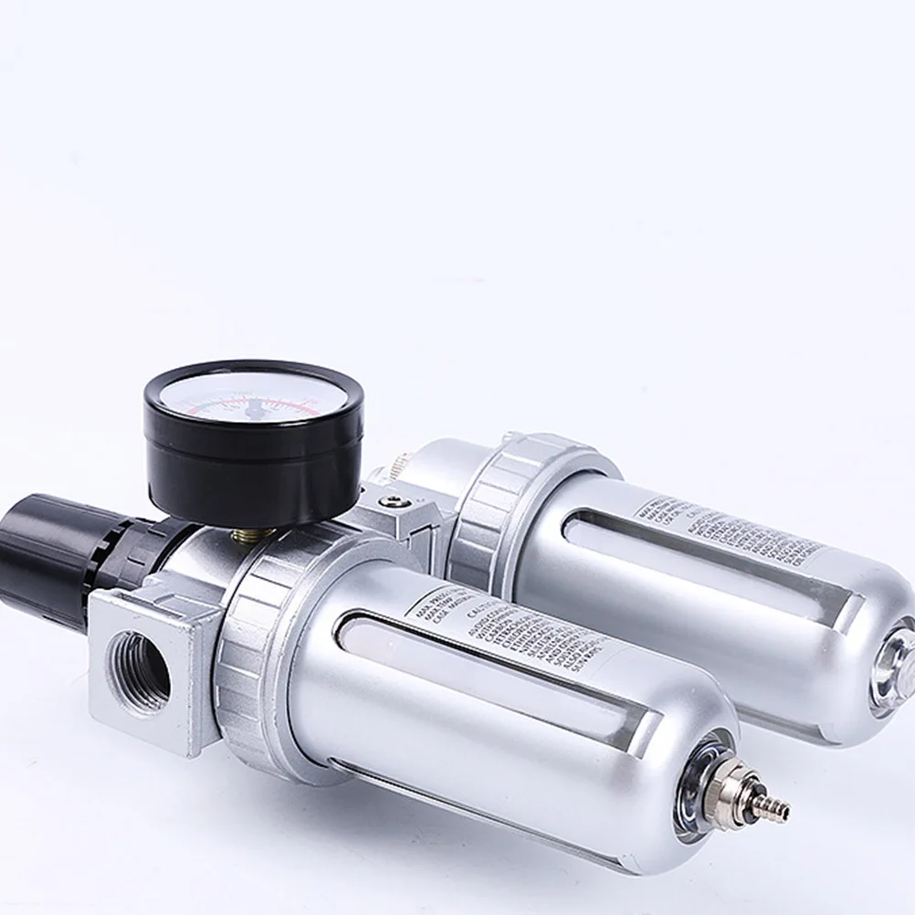 Sfc400 Air Compressor Regulator Oil Water Separator Trap Filter Automatic Drain Silver High Efficiency Gas Connection