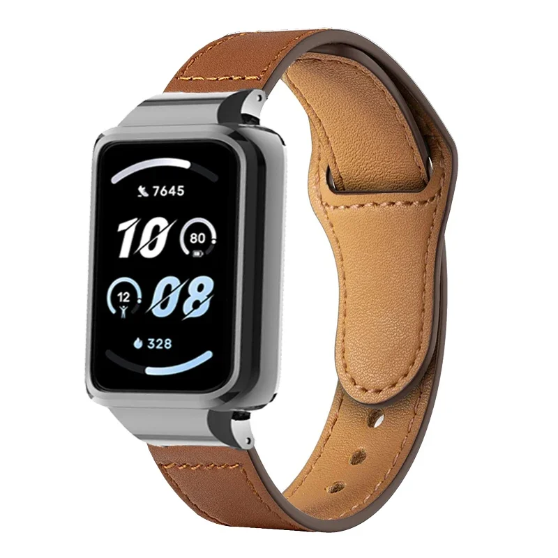 Leather Bracelet for Honor Band 9 Smartband Accessories for Honor band 9 Wrist Strap Belt for honor band 9 Metal Protective Case