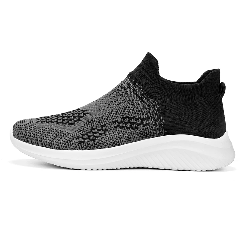 Zapatos transpirables con superficie de malla informal para hombre, zapatillas deportivas para exteriores, ultraligeras, tejido volador, ropa antideslizante, talla grande, novedad