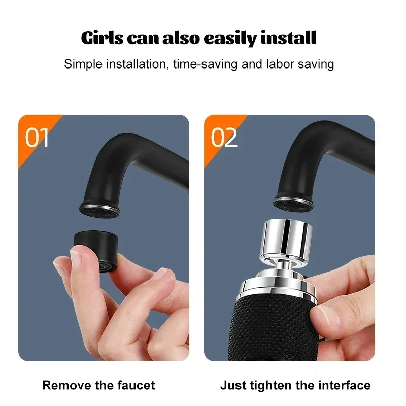 720° Swivel Kitchen Filter Faucet 3 Mode Adjustable Faucet Extender Sparkling Water Purifier Splashproof Kitchen Faucet Spout