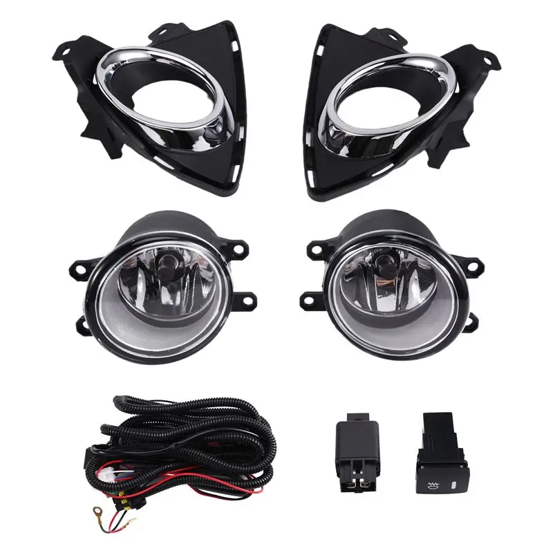 

Plain Harness Wiring Cover Grille LED Front Bumper Fog Lights Lamp For Toyota Auris 2014 2015 Car Halogen