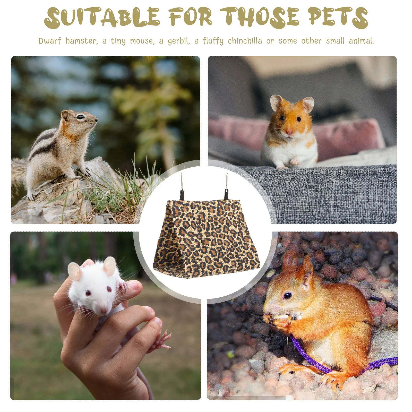 

Hamster Nest Small Animal Bed Warm Pet House Fleece Mat for Hamster Squirrel Mice Rats Couch Car Travel Soft Comfortable