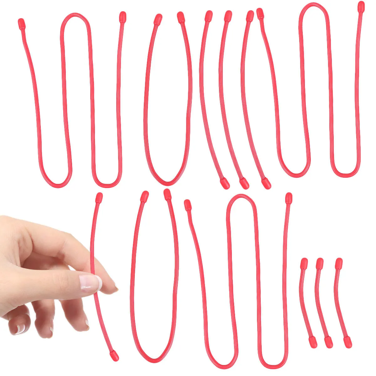 

12Pcs Silicone Bundling Straps Repeatable Fastening Belts for USB Cable Data Organizer Red 3inch 6inch 12inch 24inch