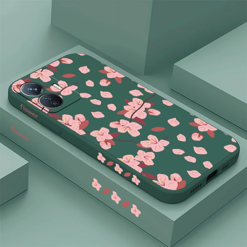 Bloemen Schilderen Telefoon Case Voor Vivo Y200 Y400 5G Y100 Y72 Y53S Y52 Y51 Y39 Y35 Y33S Y31 Y29 Y27 Y28 Schokbestendig Zachte Matte Cover