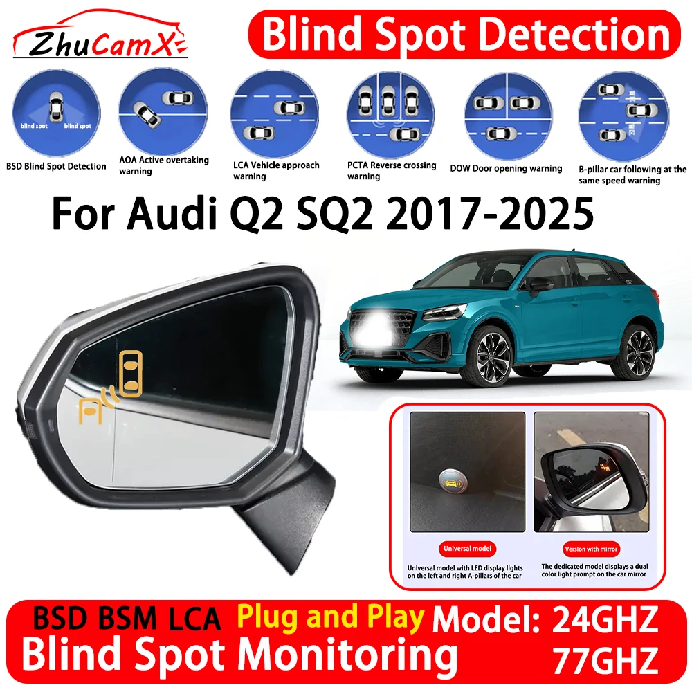 for Audi Q2 SQ2 2017-2025 OEM Car Blind Spot Detection System BSD BSM Lane Change Assist RCTA Radar Alert Kit Night Driving