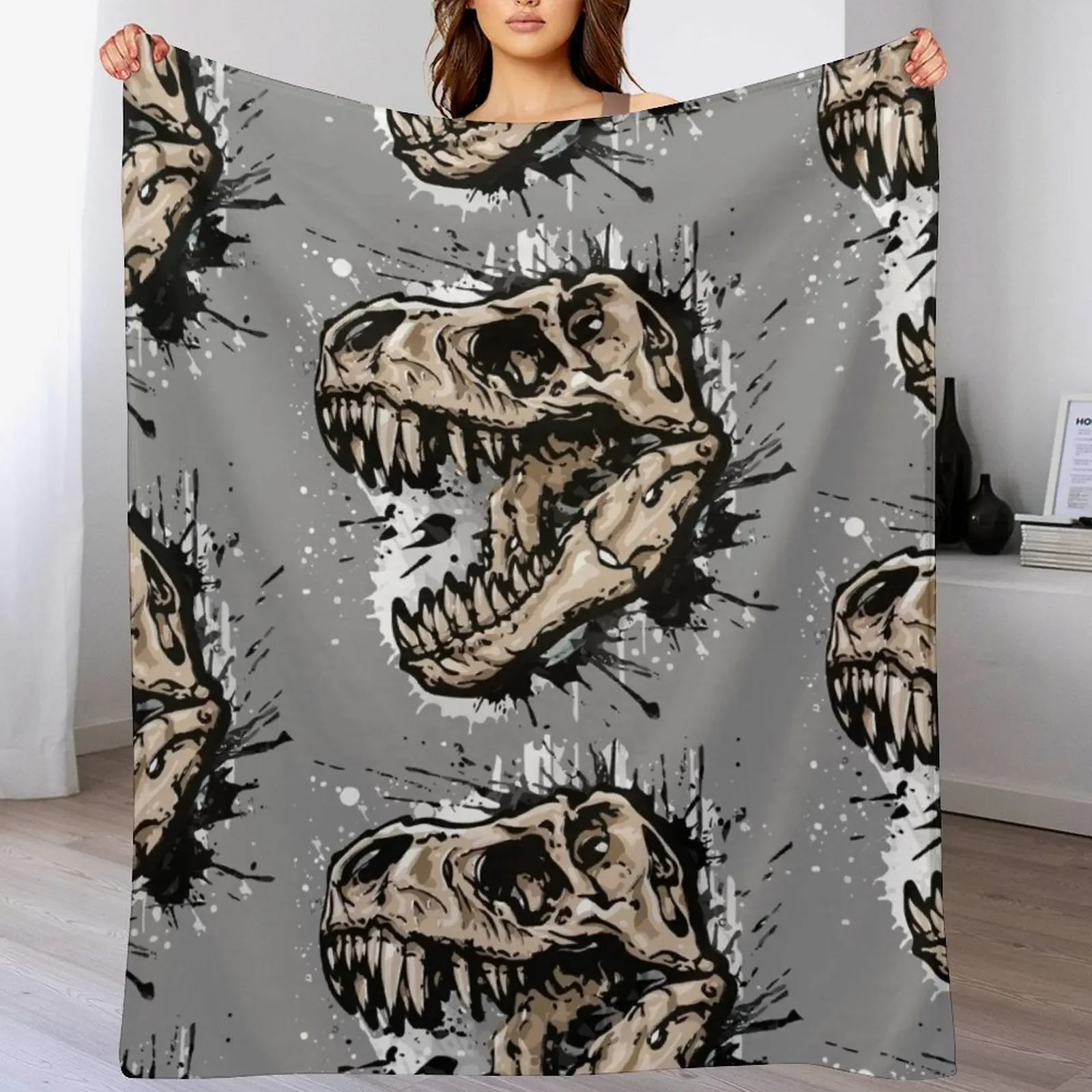 

Dinosaur - tyrannosaurus rex - trex - t-rex Throw Blanket Men's Soft Warm Throw Blanket for Couch