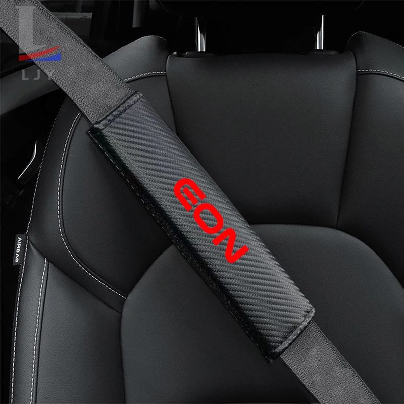 For Hyundai EON Carbon fiber leather It contains thick sponge seat belt shoulder pads