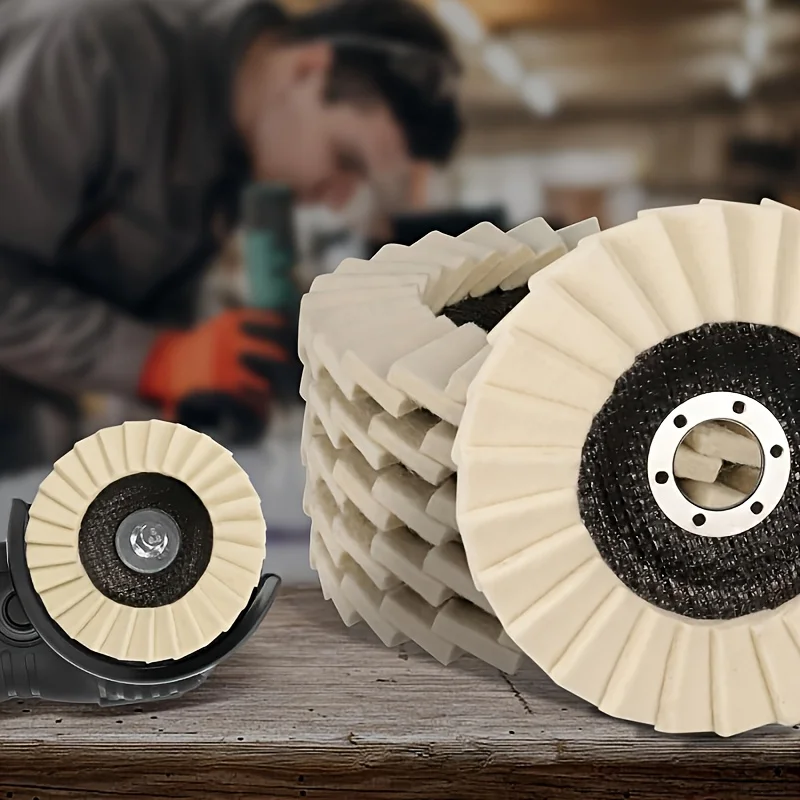 5 шт. 125 мм войлочные полировальные подушечки для угловой шлифовальной машины — блестящие полировальные подушечки для шлифовки и полировки краски, дерева и пластика