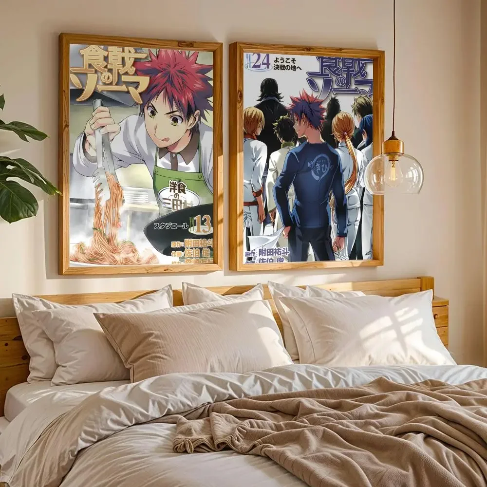 F-Food Wars Comics Anime Poster Stickers Painting Self-Adhesive Mural HD Wall Decals For Bedroom Living Room Home Decor Gift