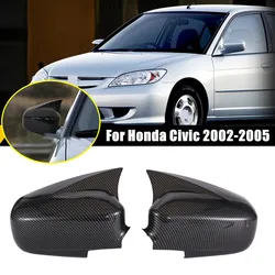For Honda Civic 2002 2003 2004 2005 ABS Carbon Fiber Car Rearview Side Mirror Cover Wing Cap Exterior Door Housing Shell Trim