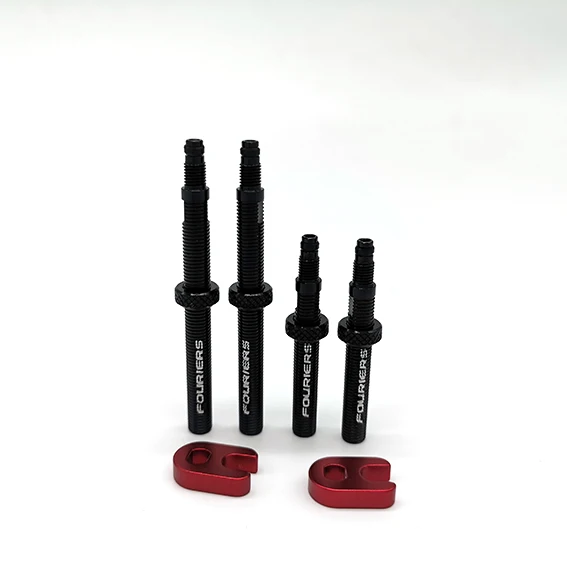 Fouriers VL-PE008 CNC Aluminium Alloy Tubeless Presta Valve Extension Extender with nut 40mm 60mm Removable Valves