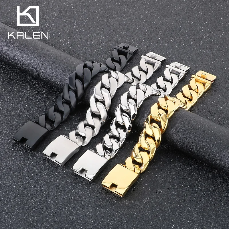 24mm Classic Cuban Chunky Chain Bracelet - Stainless Steel 316L - KB26787-D