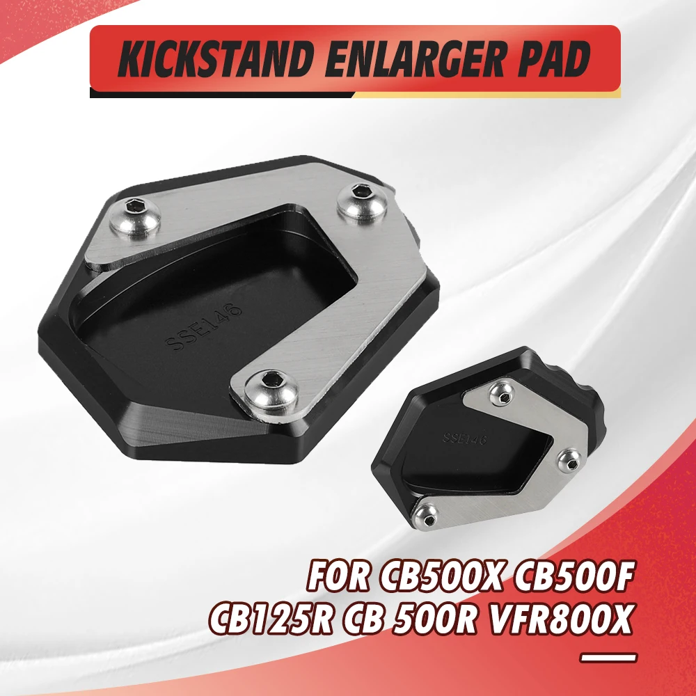 

For Honda CB500X CB500F CB125R CBR 500 R VFR 800 X Crossrunner Motorcycle Kickstand Side Stand Extension Enlarger Pad Plate