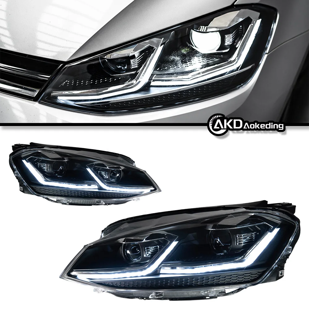 AKD Car Styling for VW Golf 7 MK7 LED Headlight 2013-2016 Golf7 DRL Dynamic Signal Head Lamp Projector Automotive Accessories