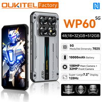 Oukitel WP60 Rugged Smartphone 5G 7.2” HD+ Display Callphone 48GB(16+32) +512GB 10000mAh 108MP Android 15 NFC Telephone Portable