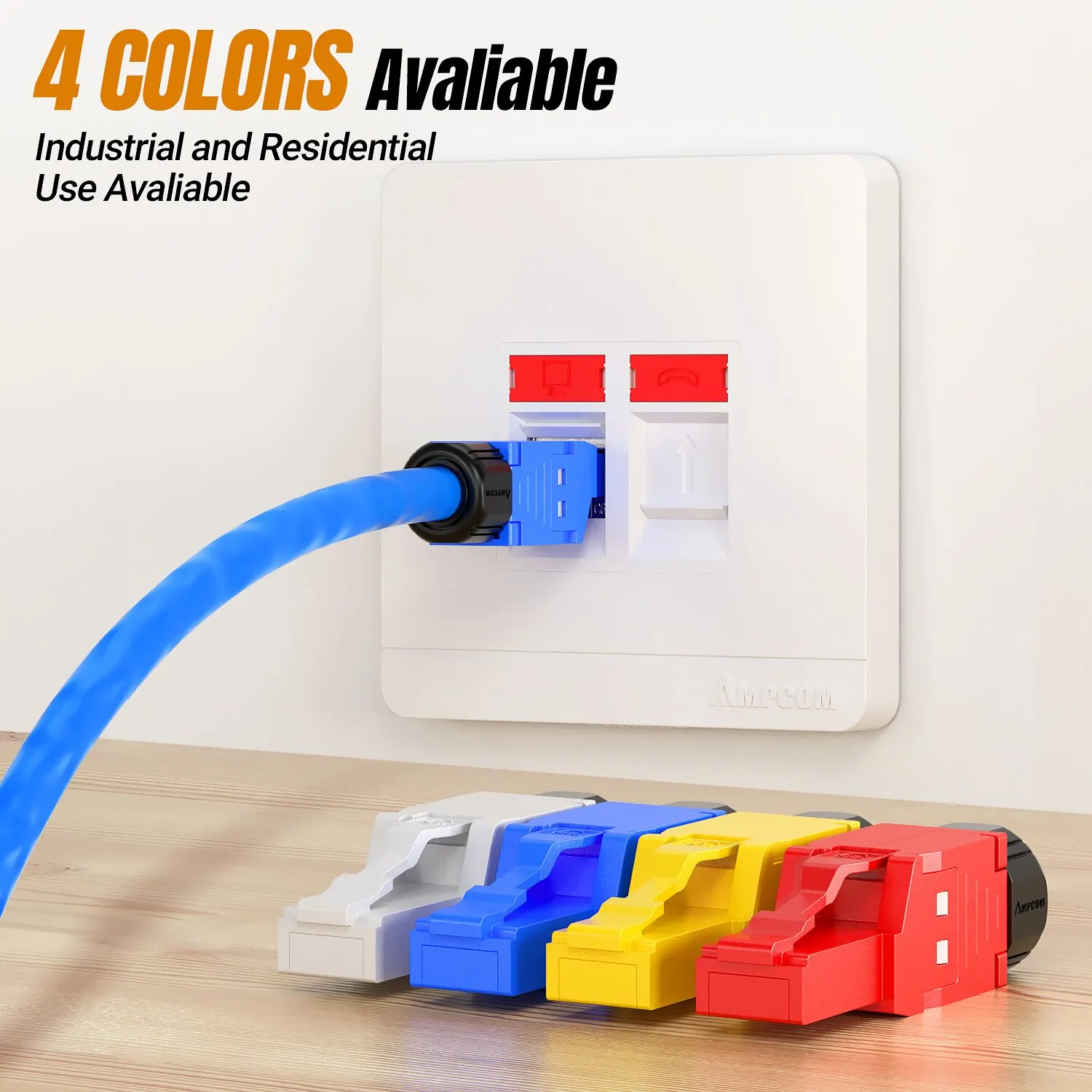 Разъемы AMPCOM RJ45, Модульный Штекер, Cat6 Cat6A UTP, сетевой разъем без инструментов, Разъемы Ethernet, кабель, Интернет-инструменты бесплатно