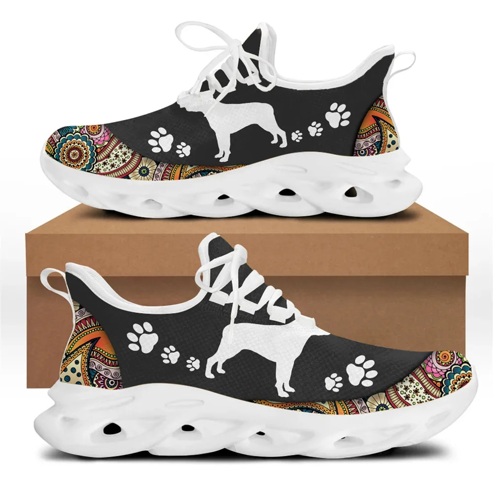 INSTANTARTS Floral Dog Paw Lightweight Breathable Sneakers Mesh Breathable Outdoor Sport Sneakers Training Shoes Casual Shoes