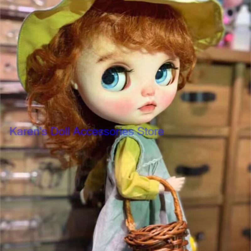 Hand embroidered countryside style 3pcs hat vest Dress for Blythe(Fit for Lulu,ymy24,Ob22,24,26,zone, Jenny) - Detail 1