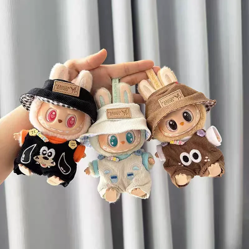 Labubu V2 Plush Doll Pendant Jumpsuit Set Cool and Cute Outfit Accessories