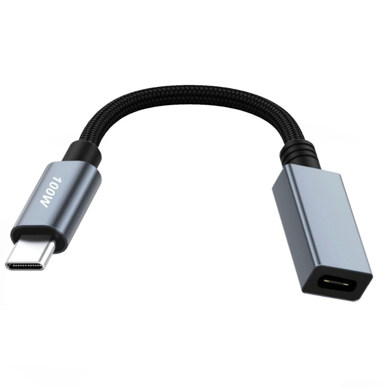 USB C ذكر إلى أنثى تمديد كابل 100W PD شحن سريع 480MBPS نقل البيانات