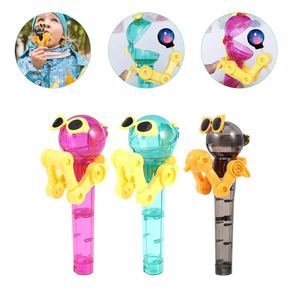 

3Pcs Lollipop Holder Creative Cartoon Design Party Gifts Kids Fun Pop-Up Candy Storage Lollipop Robot Toys